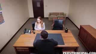 Big tits mom begs the principal to help her daughter