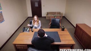 Big tits mom begs the principal to help her daughter