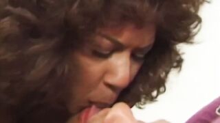 Retro mommy gives passionate blowjob before riding rough