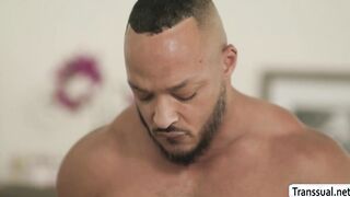 Stepfather comforts his TS stepteen by fucking her ass