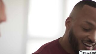 Stepfather comforts his TS stepteen by fucking her ass