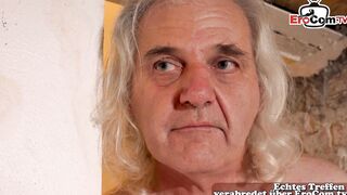 German curvy skank got anal punishment at older man three-way