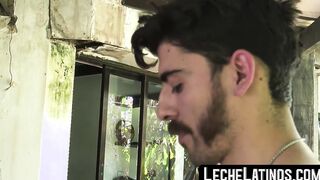 Straight Latino facialized after riding his first raw dick