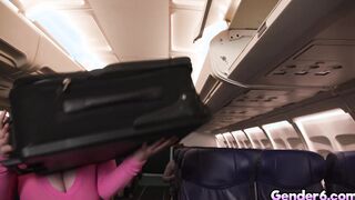 TS Stewardess have sex with passengers