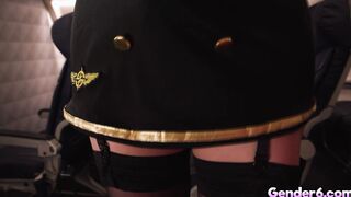 TS Stewardess have sex with passengers