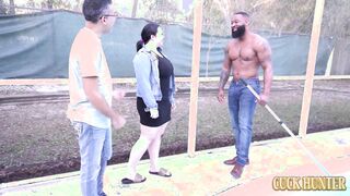 BBW hot wife cuckolds with pool guy