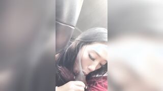 Asian Beauty Sucks BBC in His Car
