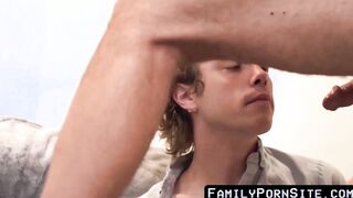 Stepdad fucks his stepson until his face gets warm