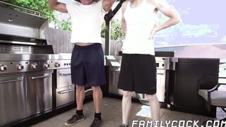 PE session with stepson turns into bareback session instead