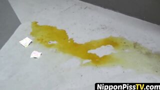 Japanese youngsters having a great time peeing out in the open