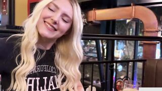 Random guy fucks me in a sports bar and cums on my face - Eva Elfie
