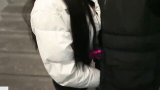 Sucks a friend's dick in the entrance and chats with a guy - a nerd on the phone