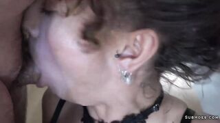 Pussy Kat shows dp blowjobs and cums