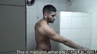 Straight Latin man has first time fun session with a dick
