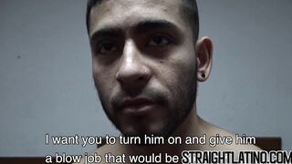 Straight Latin man has first time fun session with a dick