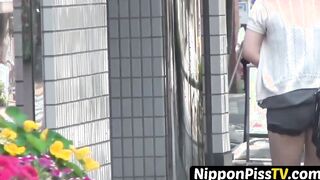 Degenerate Japanese ladies pissing on one another affectionately