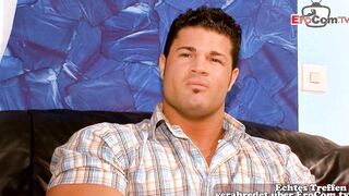 German lucky housewife is allowed to banged a bodybuilder at casting