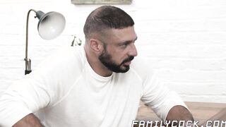 Twink stepson drilled hard by buff step daddy