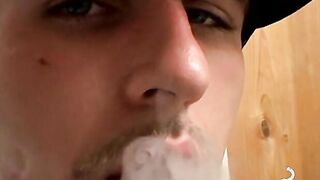 Funtime drilling his ass while puffing on a cigarette