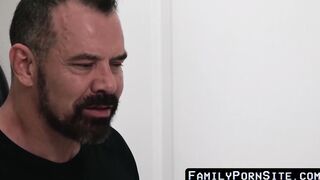 Huge dicked daddy enters his stepsons tight butt hole