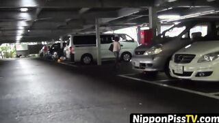 Japanese angels shot on secret cam while peeing outside