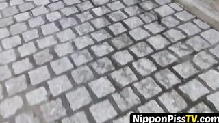 Japanese angels shot on secret cam while peeing outside