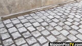 Japanese angels shot on secret cam while peeing outside
