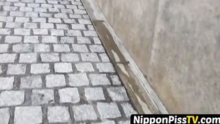 Japanese angels shot on secret cam while peeing outside