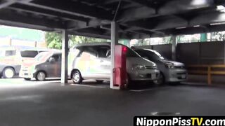 Japanese angels shot on secret cam while peeing outside