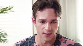A mother with lush tits consoled her young stepson in bed