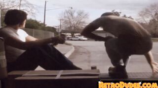 Exemplary gay studs ass bang hard in a wild threeway