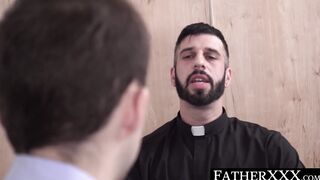 Strict daddy prods twink with dildo and screws him crude