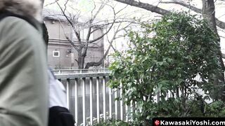 Inked Japanese base without any protection by Asian stud subsequent to pissing