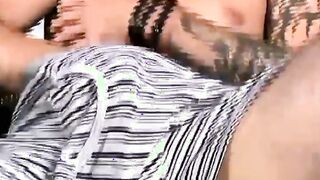 Amateur homo with sweet tattoos masturbates his big dick