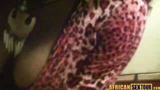 Big tits ebony MILF sucking big cock