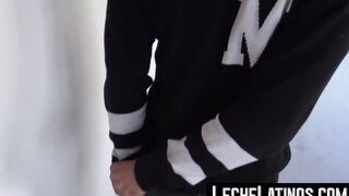 After hardcore fucking for money a shy Latino jock facialized