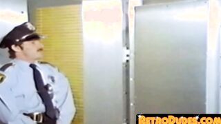 Cop joins retro gay party that includes crude entrance