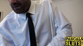 Chubby milf with a short hair receives a BDSM treatment