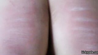 Gwen's ass covered in welts from the cane