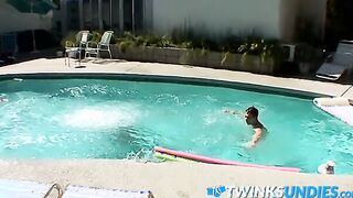 Two twinks have handy fun after swimming in their undies