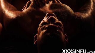 Erotic blonde fucked missionary after intense pussy licking
