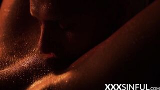 Erotic blonde fucked missionary after intense pussy licking