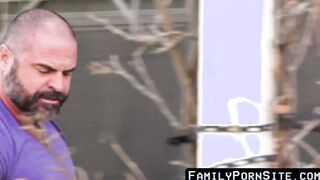 Daddy discovers stepson jolting off and gives him a hand