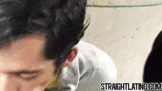 Latino jock seduces straight twink who then rides him raw