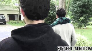Latino jock seduces straight twink who then rides him raw