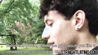 Latino jock seduces straight twink who then rides him raw