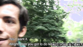 Latino jock seduces straight twink who then rides him raw