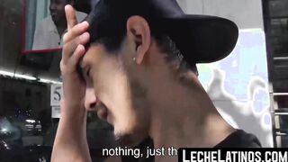 Latino with bare back engages in wild pickup sex and receives a facial