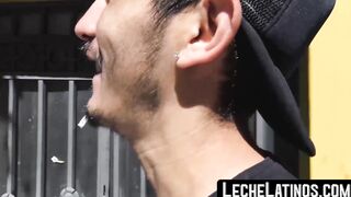 Latino with bare back engages in wild pickup sex and receives a facial