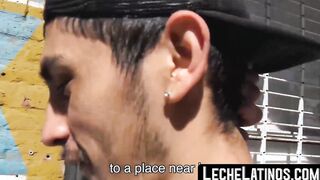 Latino with bare back engages in wild pickup sex and receives a facial